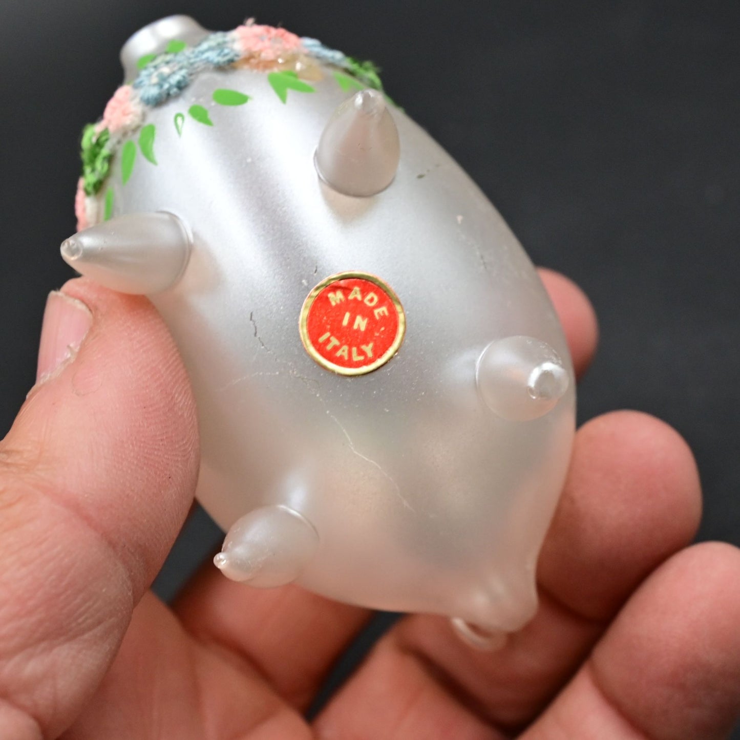 Soffieria De Carlini Pig Blown Glass Ornament Made In Italy
