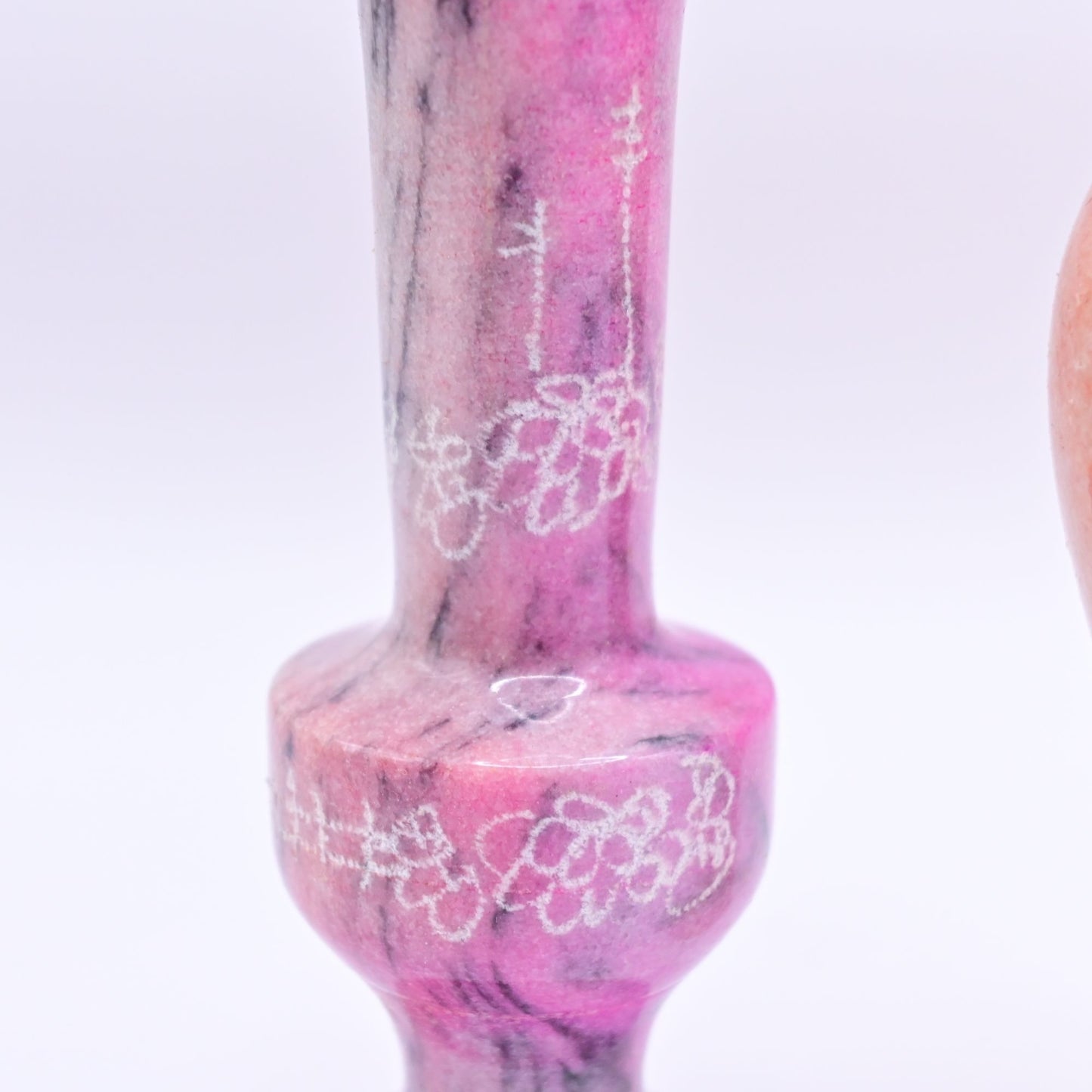 Marble Stone Bud Vases With Engraved Floral Design Bundle Of 3
