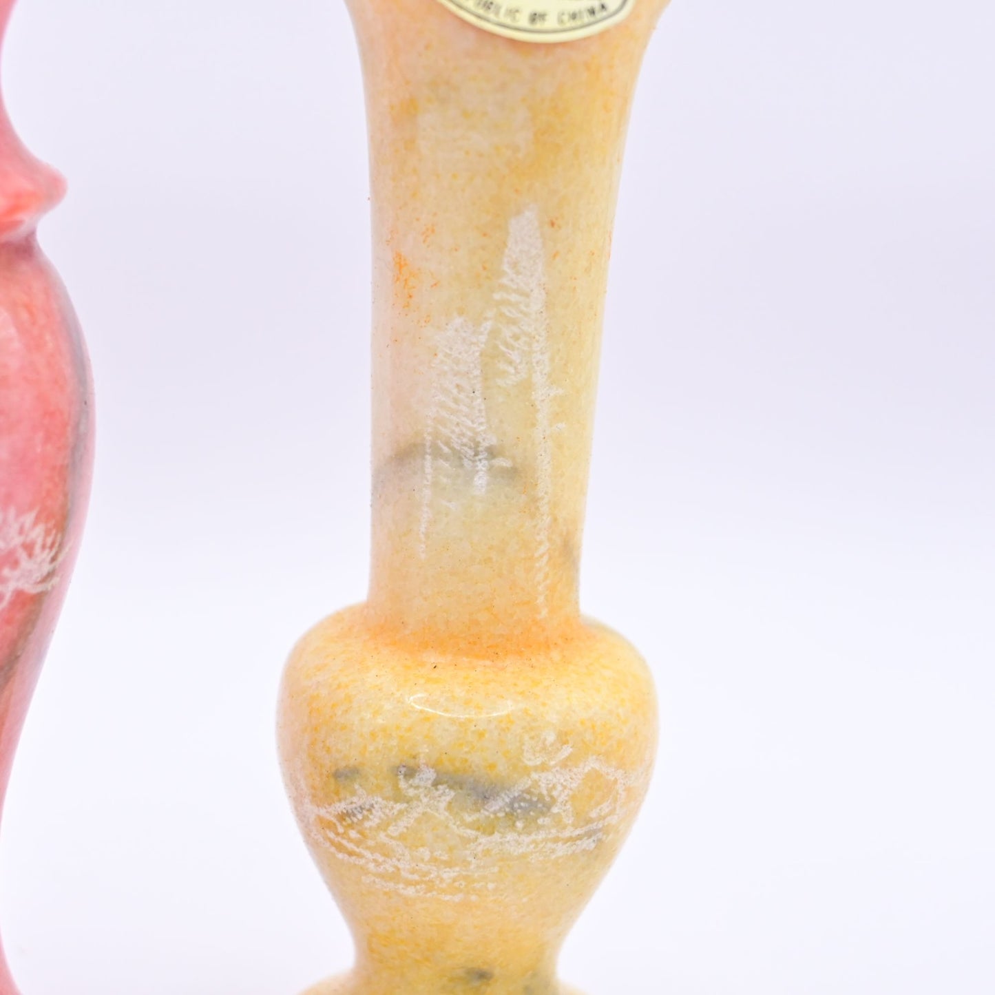 Marble Stone Bud Vases With Engraved Floral Design Bundle Of 3