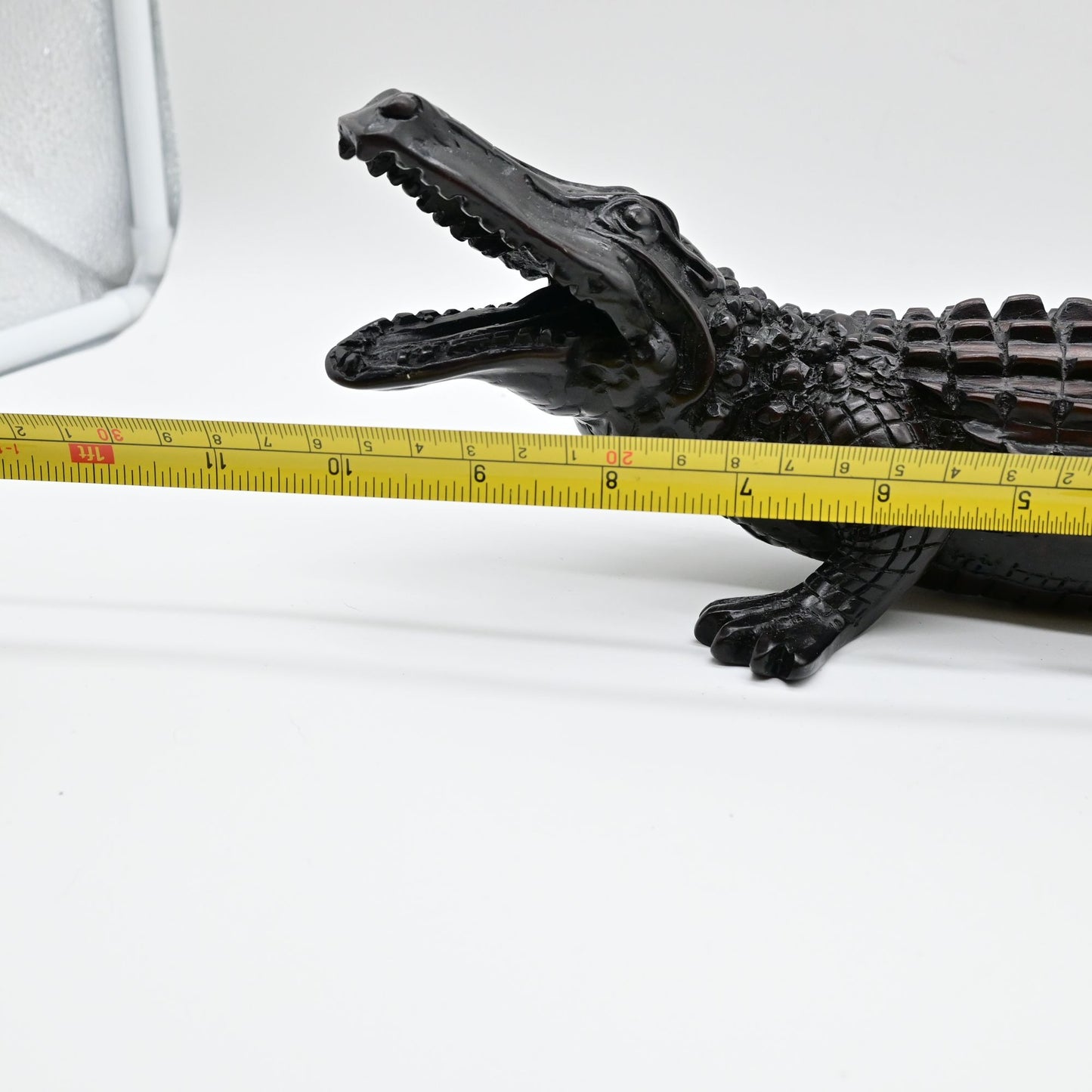 Black Resin Alligator Figurine Sculpture