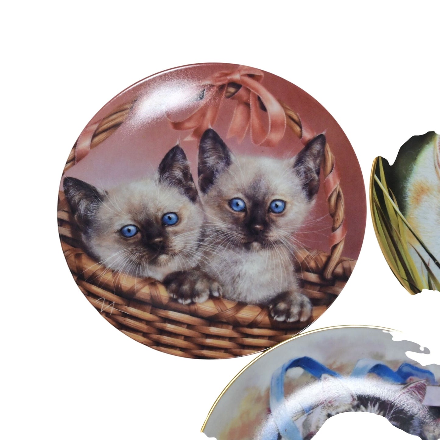 Kitten Cat Collector Plate Bundle Of 5 Multiple Makers/Artists
