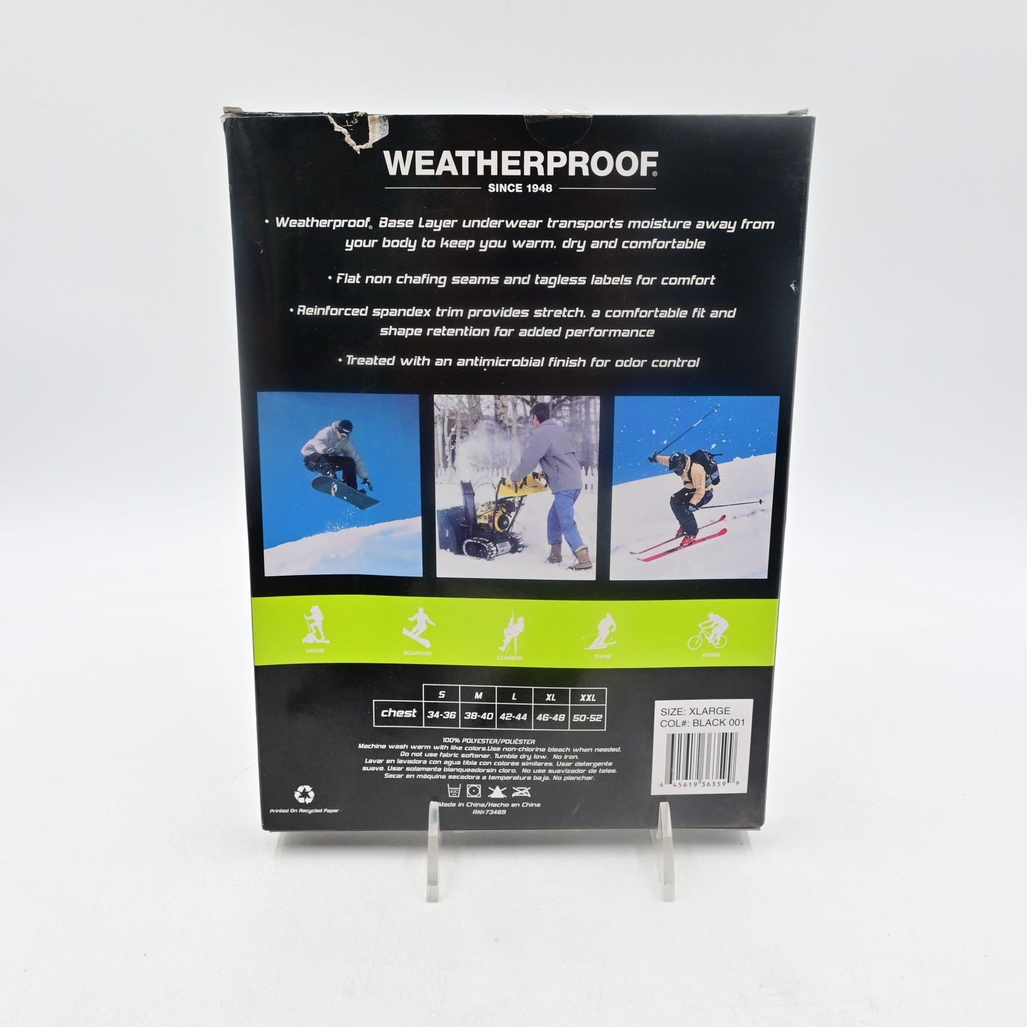 Weatherproof Performance Base Layer Long Sleeve Crew Men's Size XL (46-48) NIP