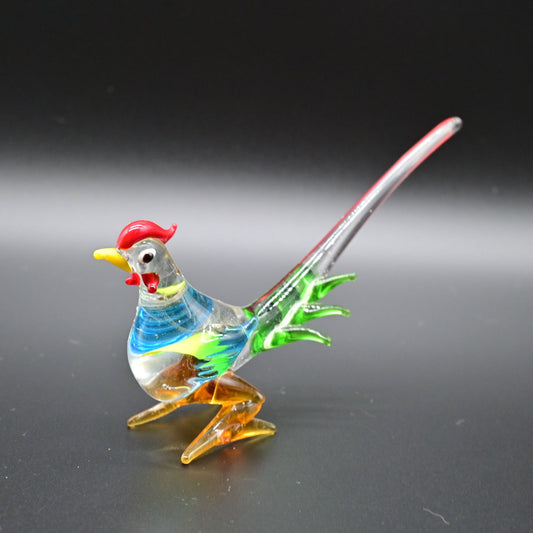 Hand Blown Glass Pheasant Figure