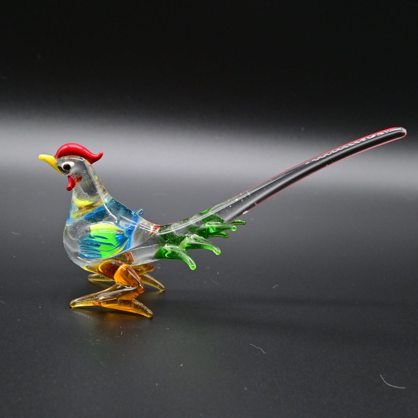 Hand Blown Glass Pheasant Figure