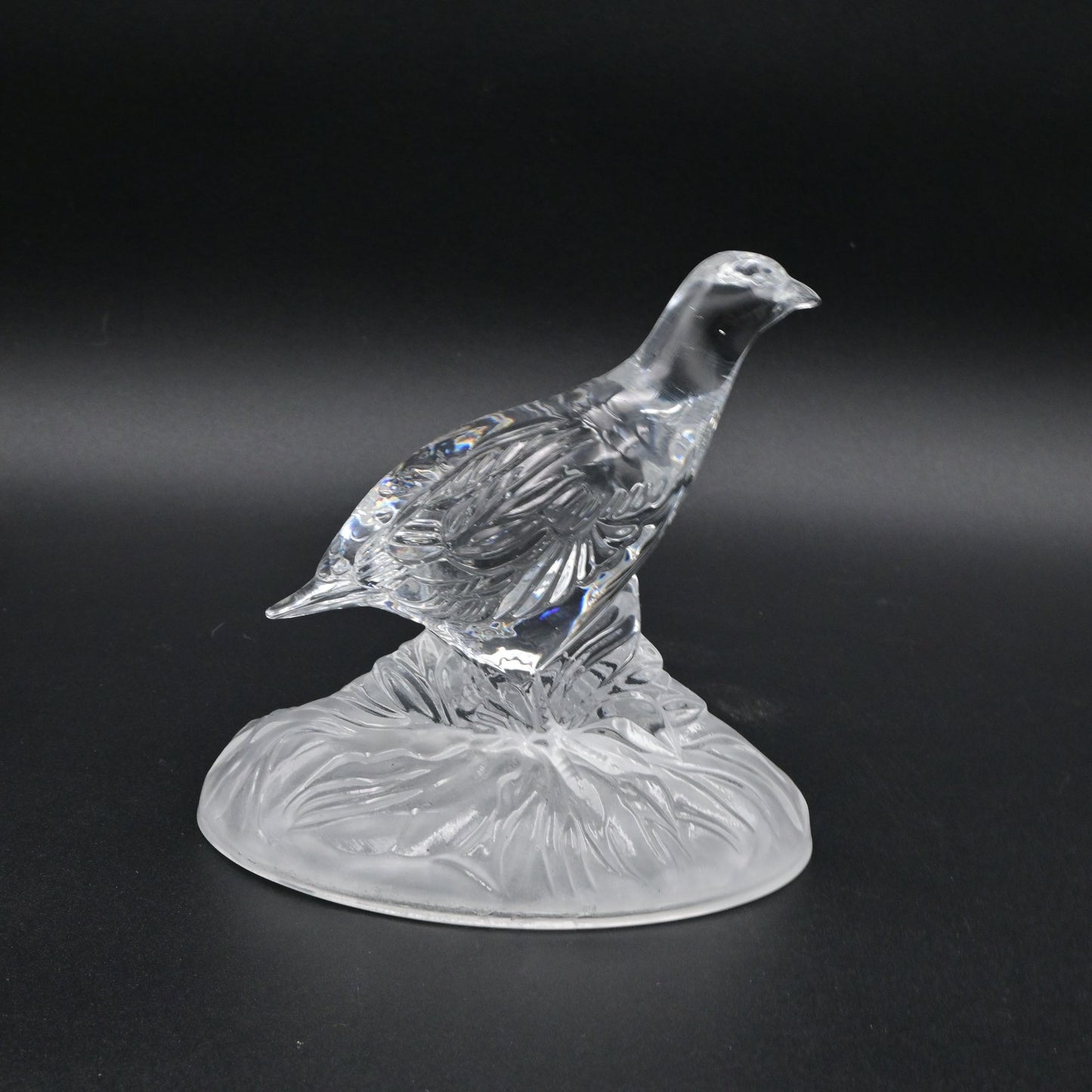 Vintage Cristal D' Arques Lead Crystal Quail Bird Figurine