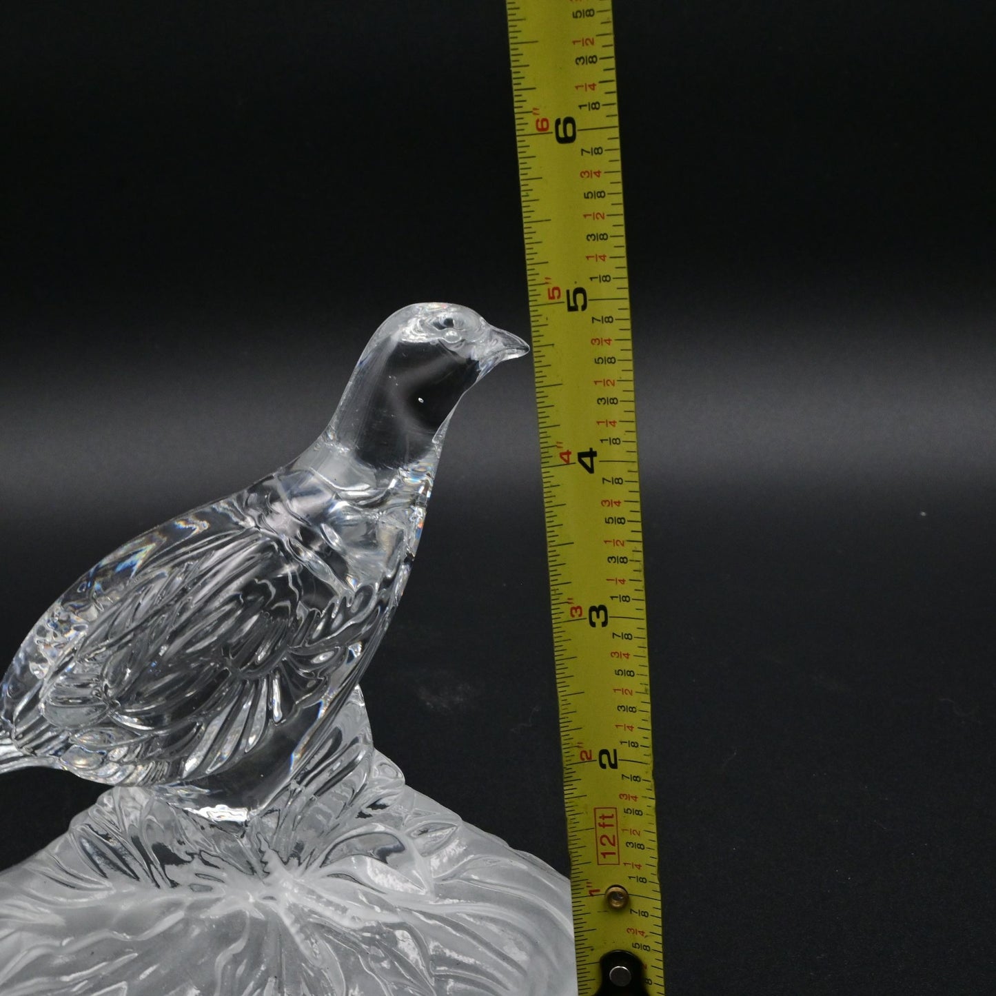 Vintage Cristal D' Arques Lead Crystal Quail Bird Figurine
