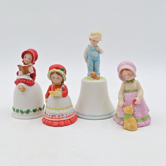 Holly Hobbie Figural Bell Bundle Of 4 - Vintage