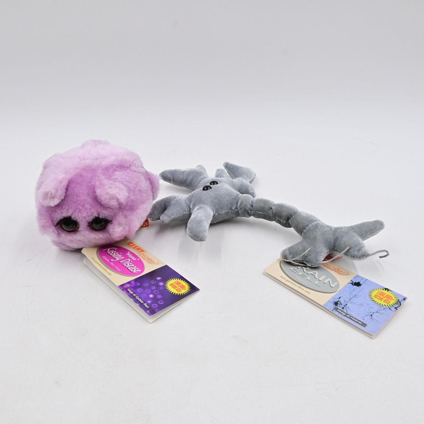 Giant Microbes Brain Cell Neuron & Mono Kissing Disease Plush Bundle