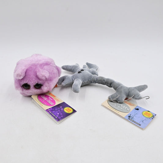 Giant Microbes Brain Cell Neuron & Mono Kissing Disease Plush Bundle