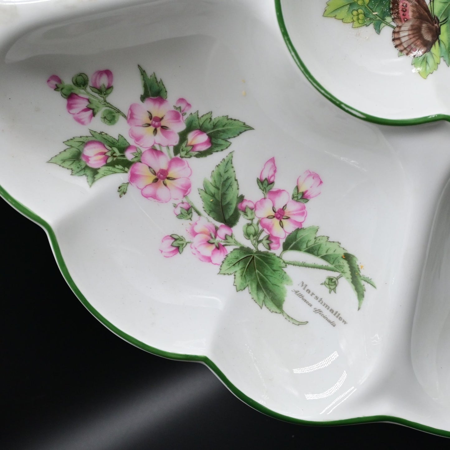 Vintage 1990 Royal Worcester Herbs Large Chip & Dip Platter