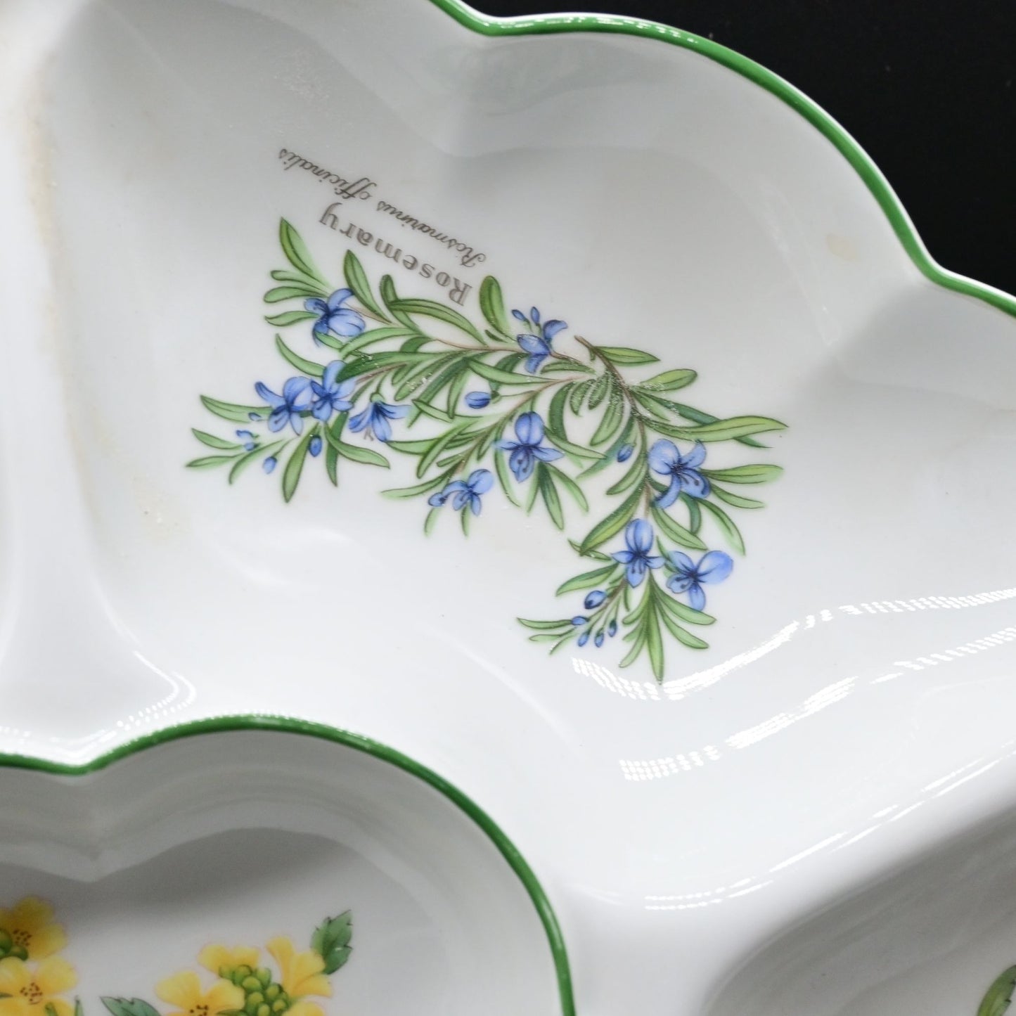 Vintage 1990 Royal Worcester Herbs Large Chip & Dip Platter