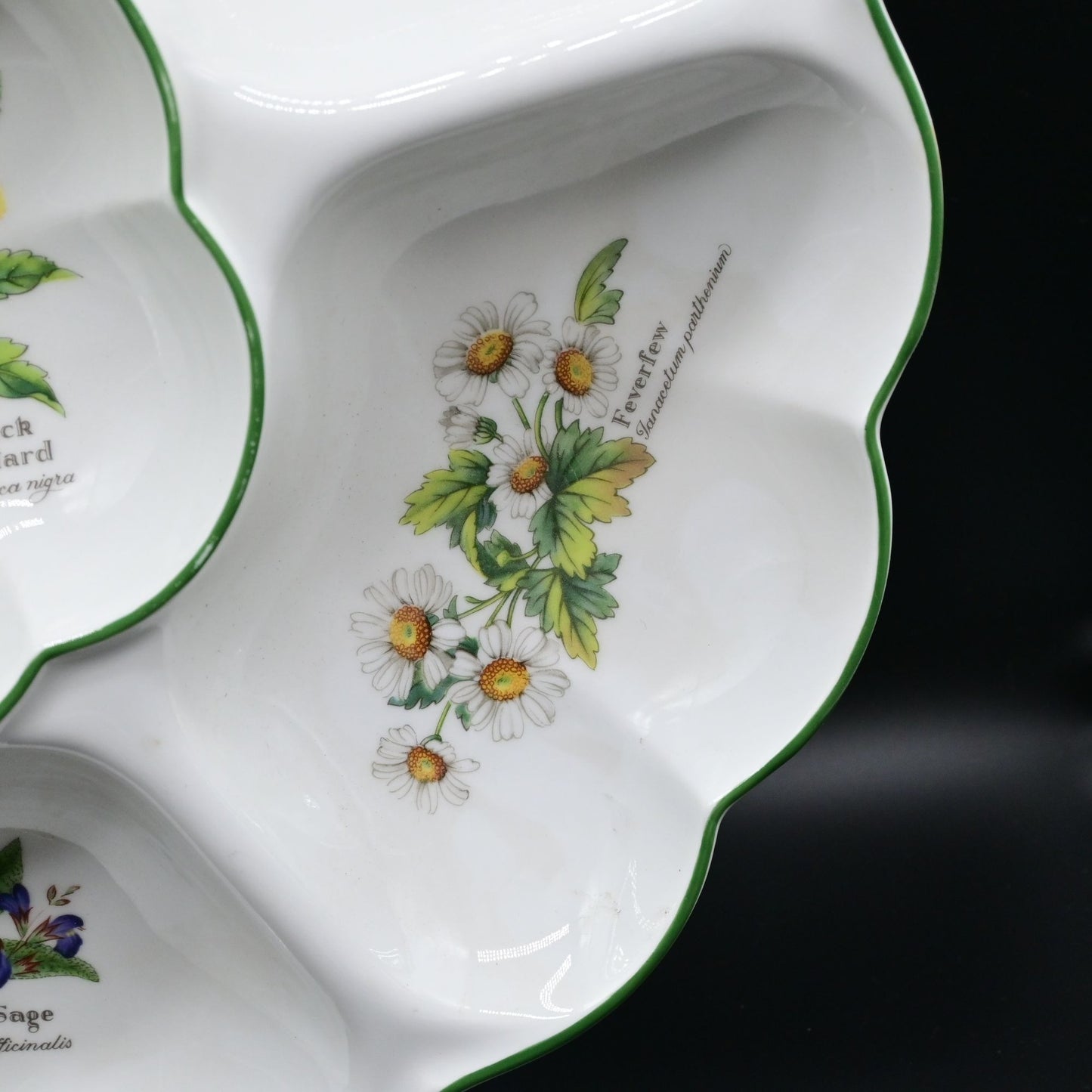 Vintage 1990 Royal Worcester Herbs Large Chip & Dip Platter