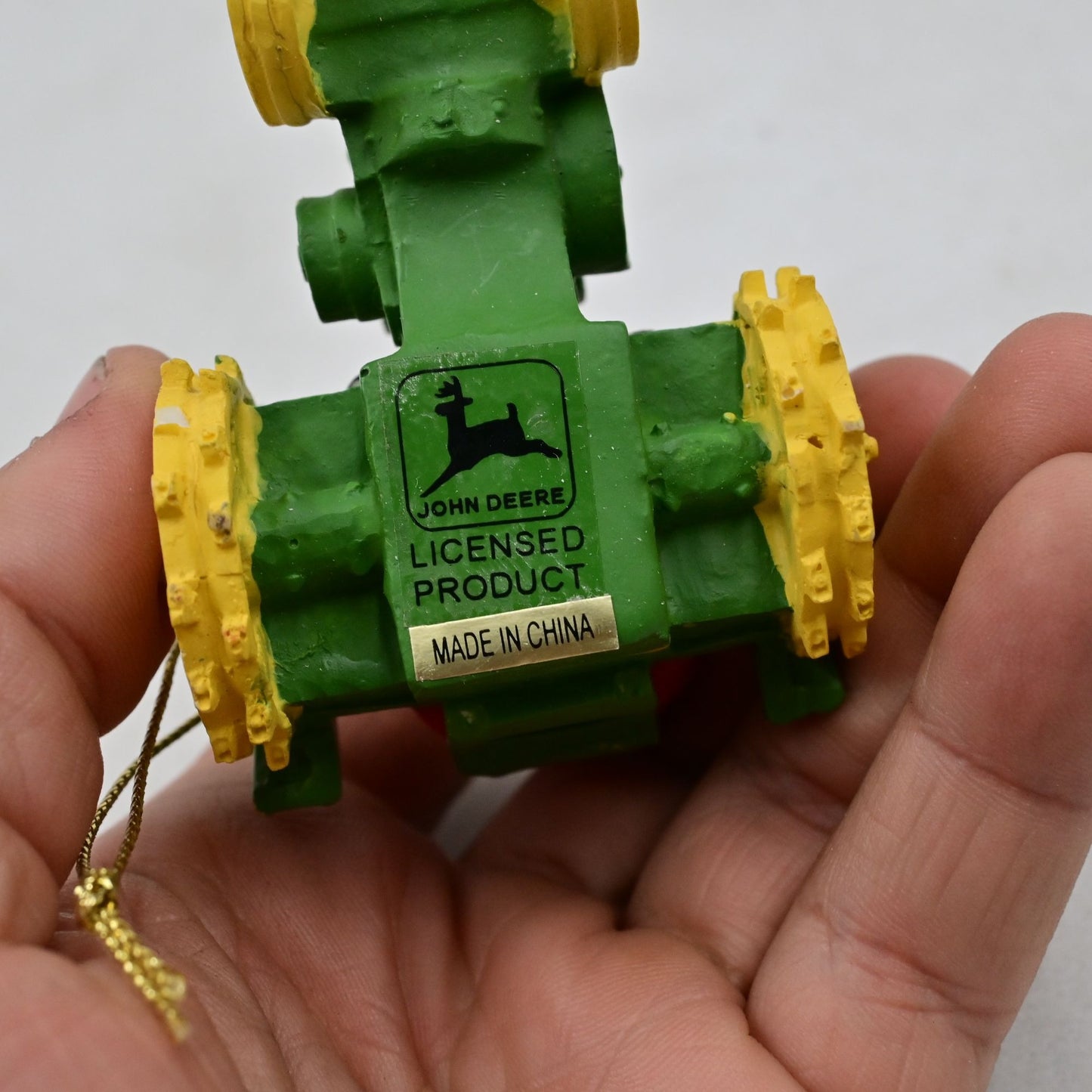 John Deere Santa Driving Tractor Christmas Ornament