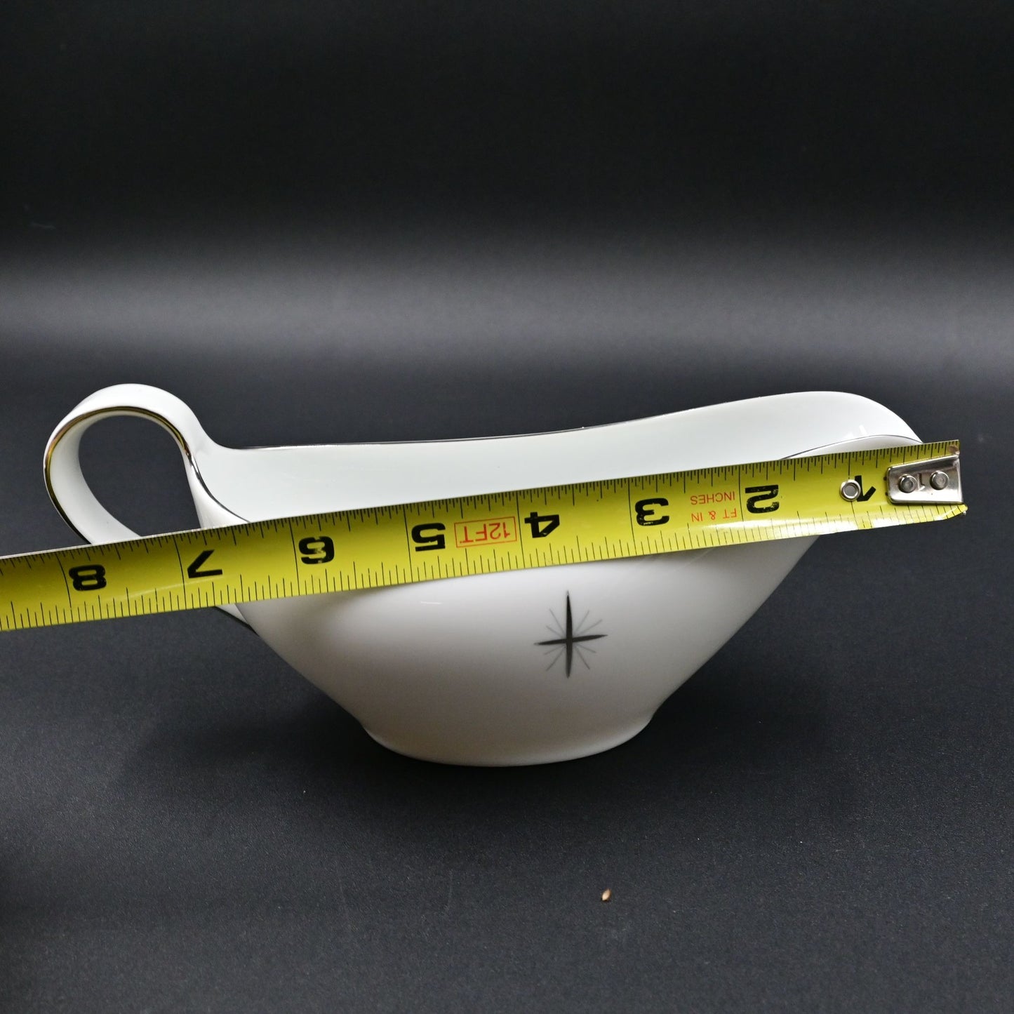 Fukagawa Arita 713 Cross Star Atomic Age Gravy Boat