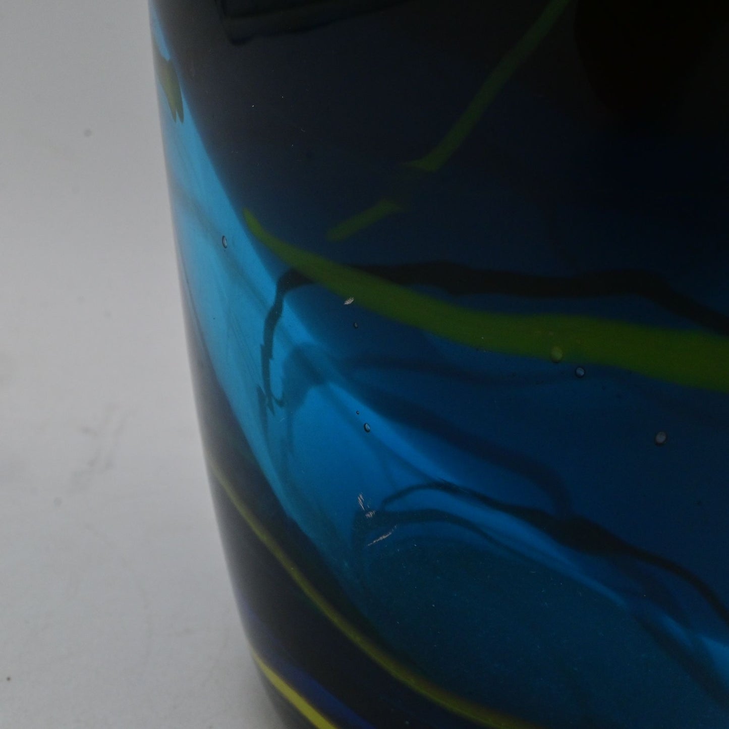 Handblown Glass Vase With Multicolor Swirl Design