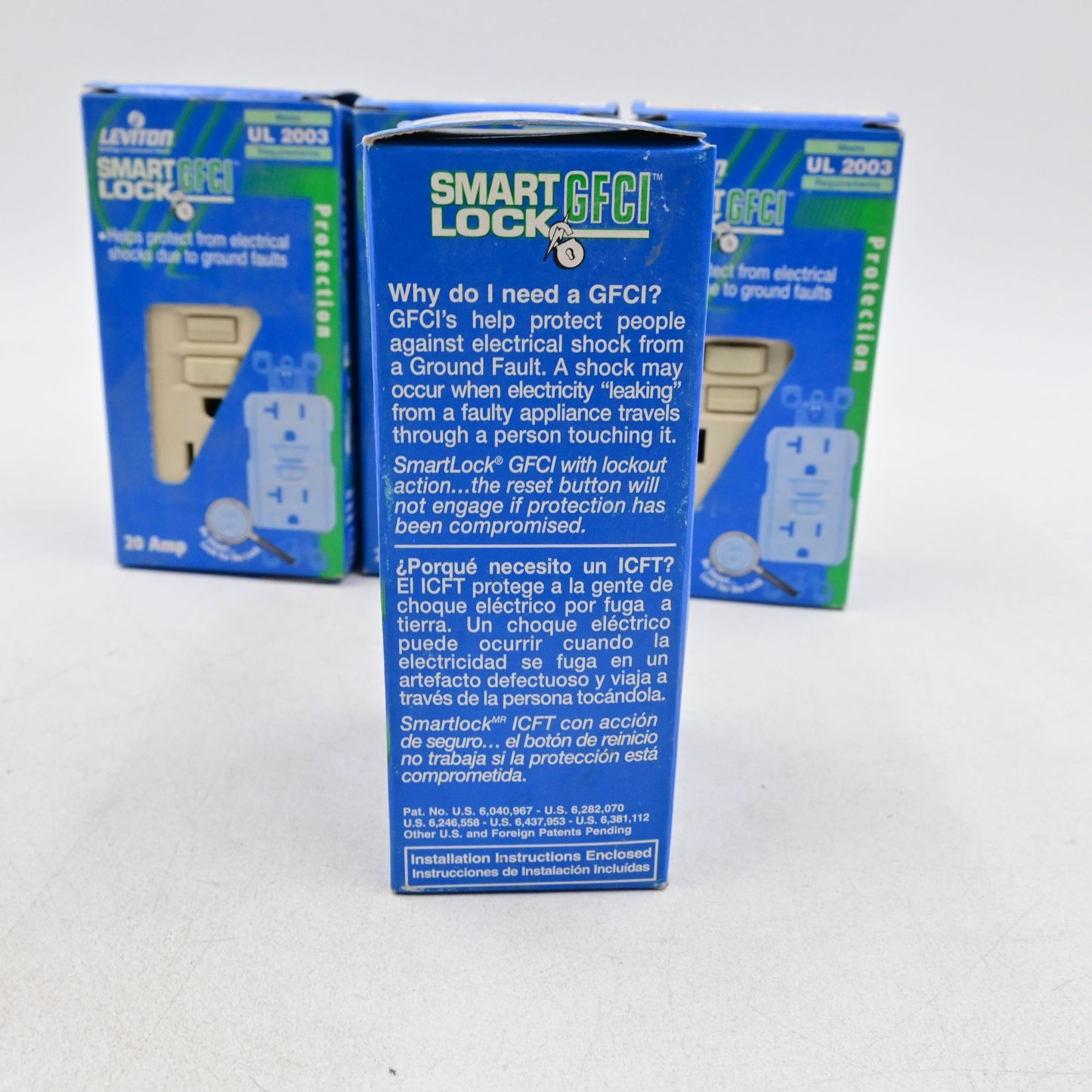 Leviton 20A /20 Amp 125V Smart Lock GFCI Receptacle Ivory Lot Of 5