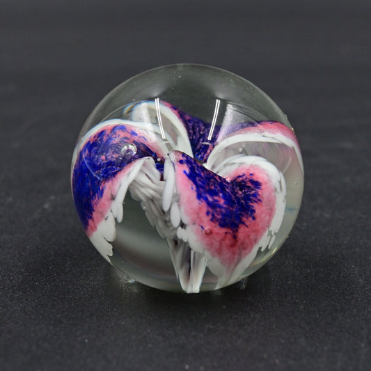 Glass Eye Studio GES Floral Glass Paperweight - Vintage 1992