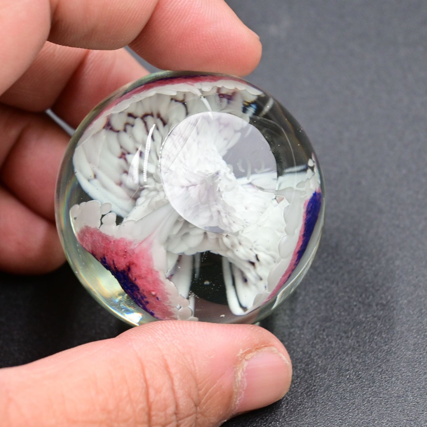 Glass Eye Studio GES Floral Glass Paperweight - Vintage 1992