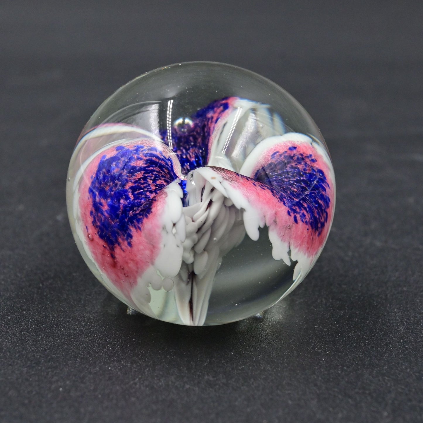 Glass Eye Studio GES Floral Glass Paperweight - Vintage 1992