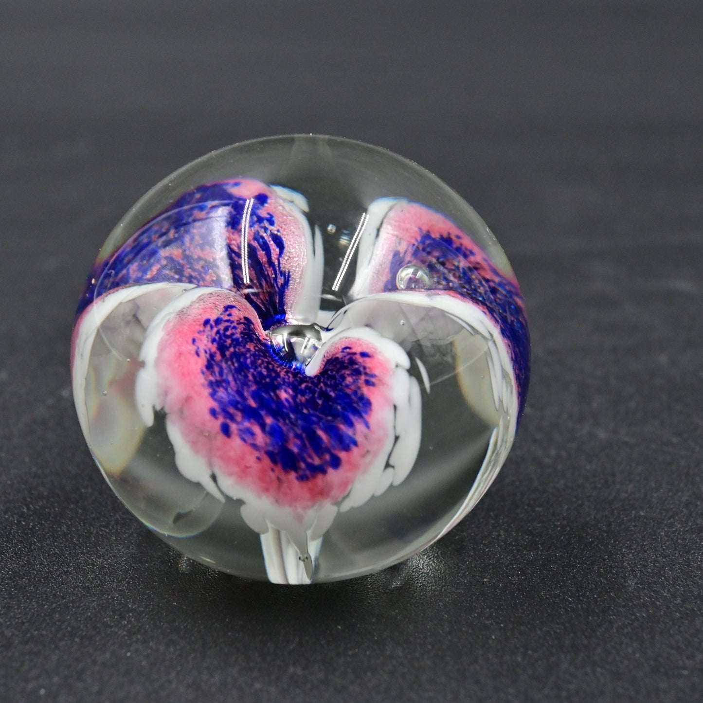 Glass Eye Studio GES Floral Glass Paperweight - Vintage 1992