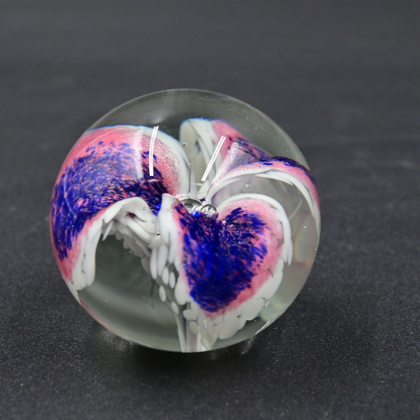 Glass Eye Studio GES Floral Glass Paperweight - Vintage 1992