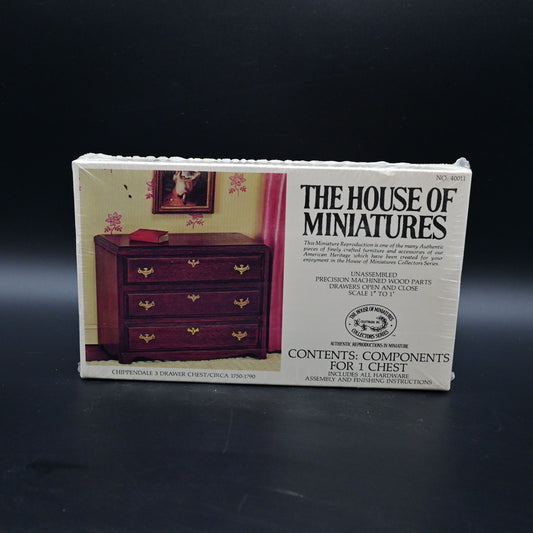 The House Of Miniatures Chippendale 3 Drawer Chest Kit No.40011 Sealed