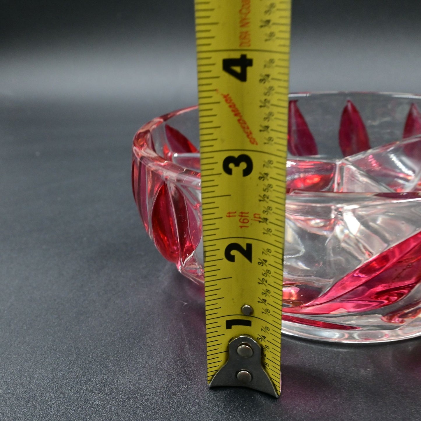 Vintage Indiana Glass Willow Oleander Red Candy Dish
