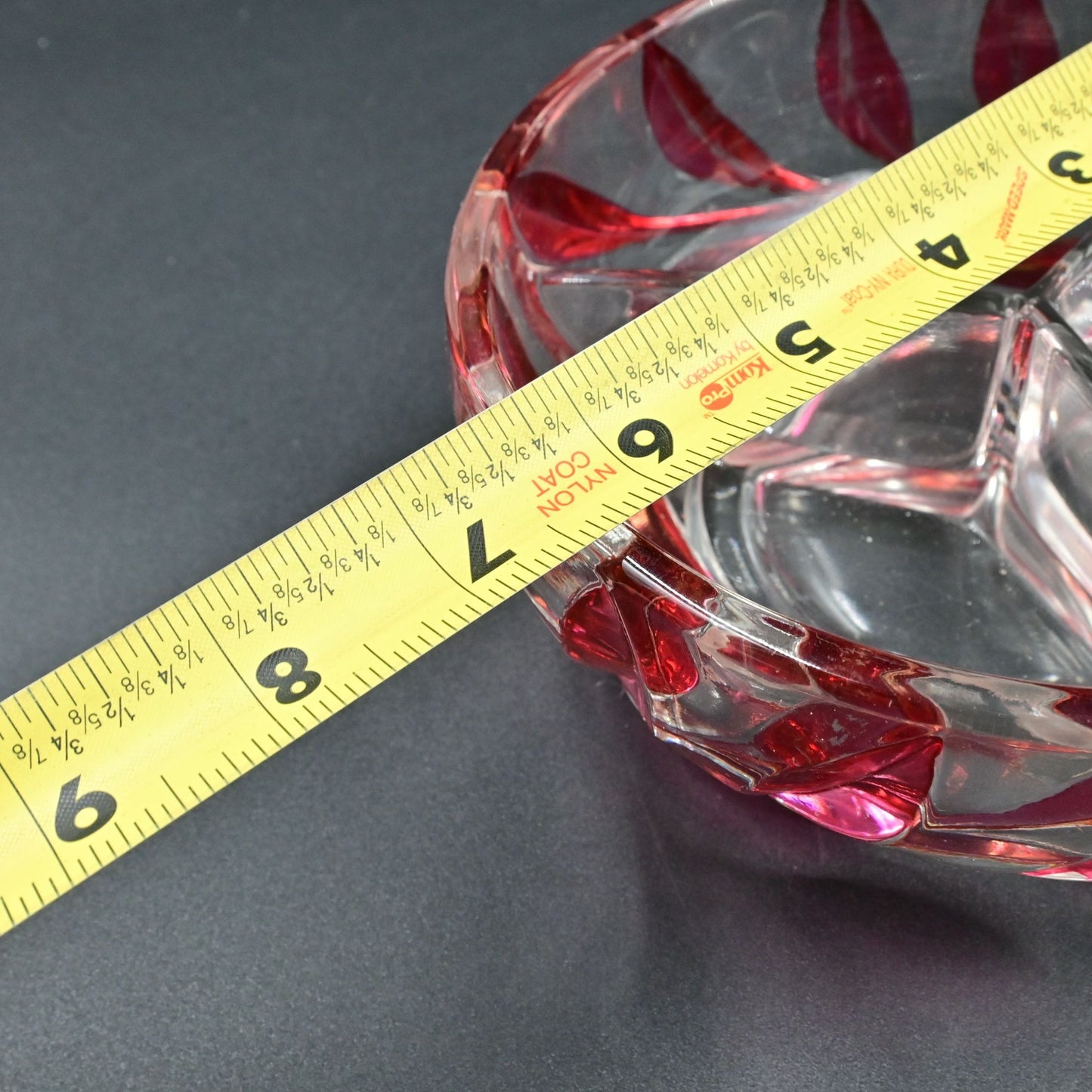 Vintage Indiana Glass Willow Oleander Red Candy Dish