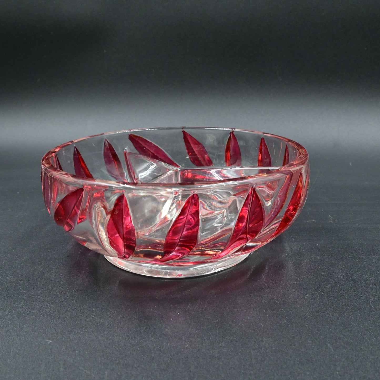 Vintage Indiana Glass Willow Oleander Red Candy Dish
