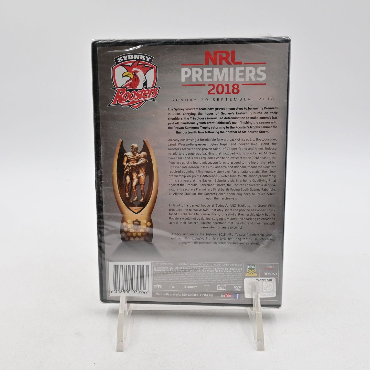 NRL-Premiers 2018 Sydney Roosters DVD Sealed Region 4 Sealed