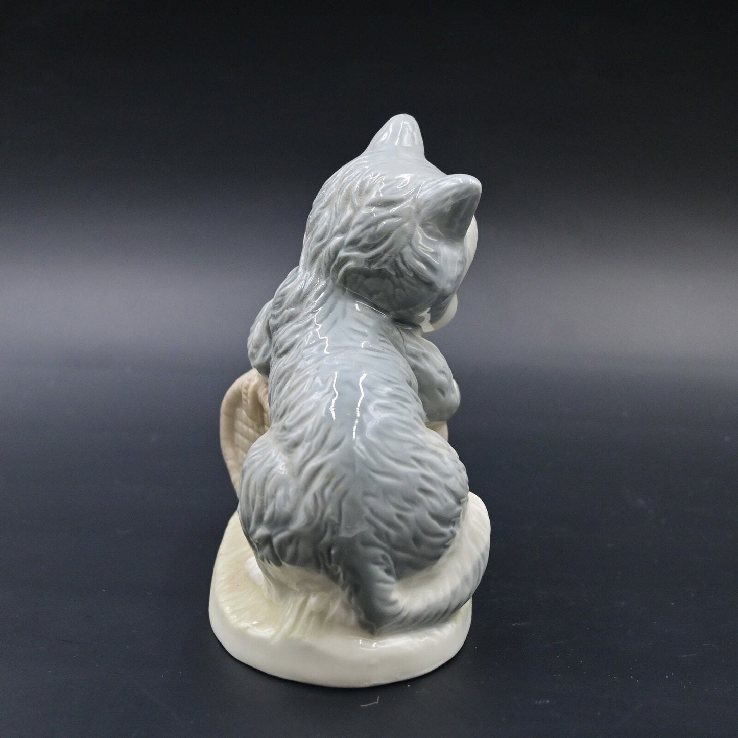 Artmark Kitten Cat W/ Mice And Basket Figure - Vintage