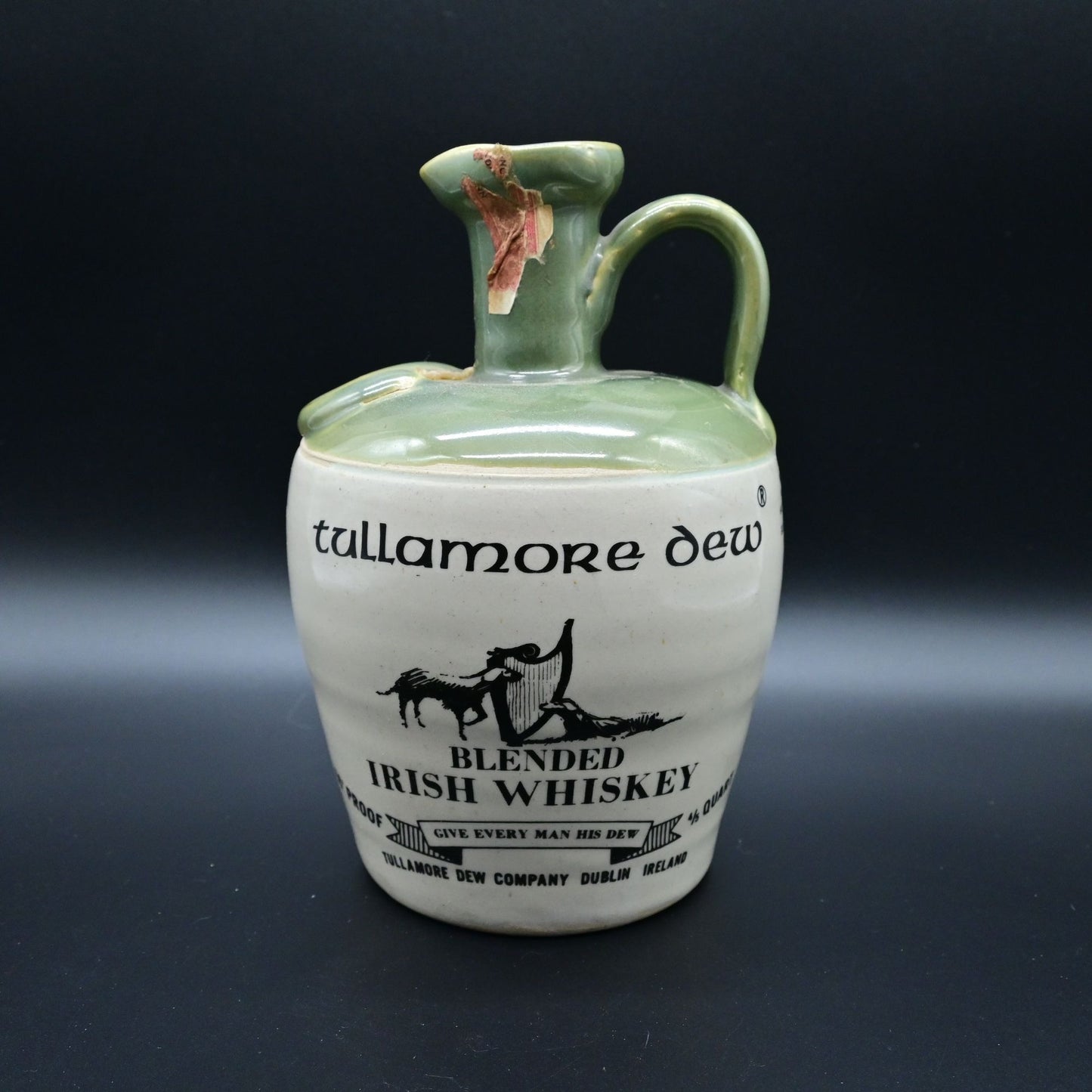 Tullamore Dew Blended Irish Whiskey Ceramic Jug Decanter