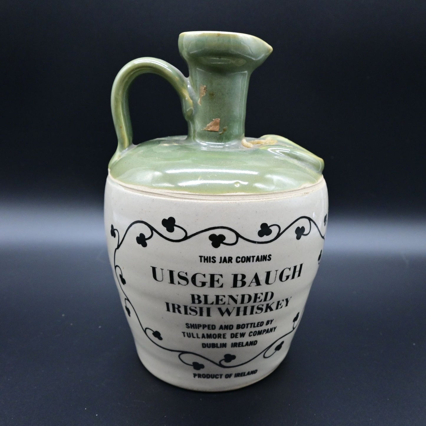 Tullamore Dew Blended Irish Whiskey Ceramic Jug Decanter