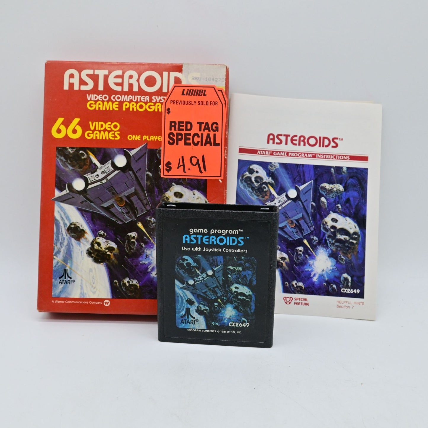 Asteroids Atari 2600 Video Game Cartridge With Box & Manual