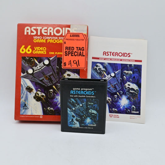 Asteroids Atari 2600 Video Game Cartridge With Box & Manual