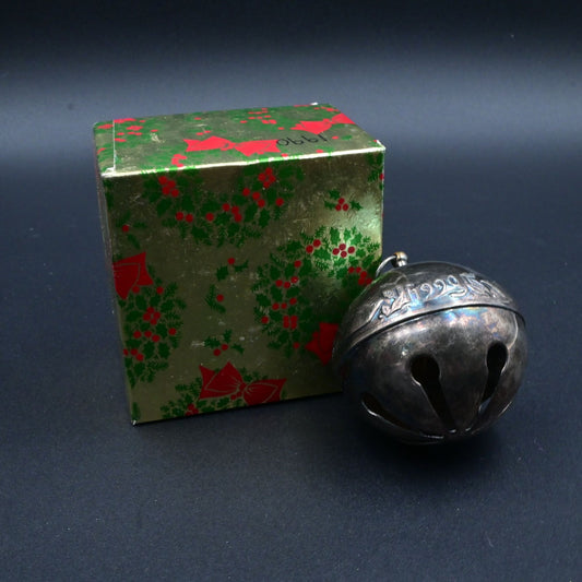 Vintage 1990 Wallace Silver Plated Sleigh Bell Ornament With Box