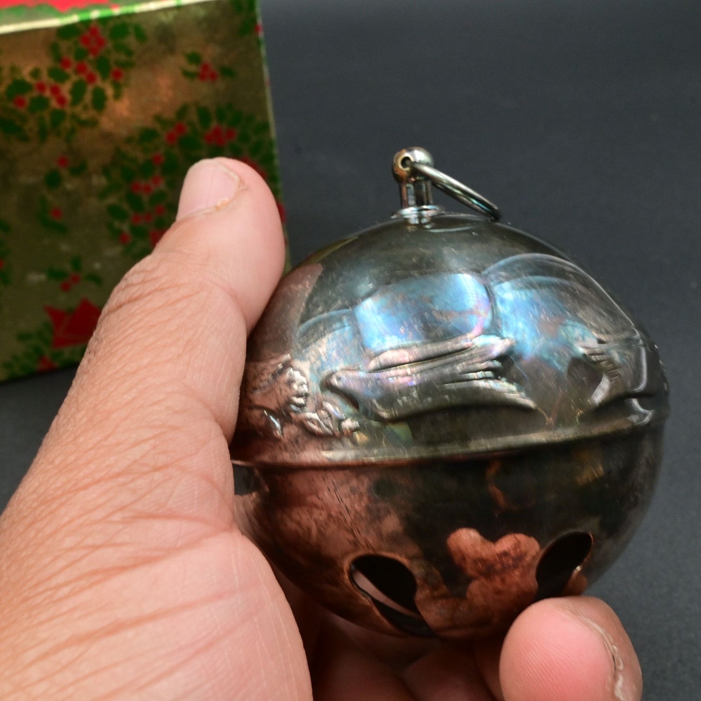 Vintage 1990 Wallace Silver Plated Sleigh Bell Ornament With Box