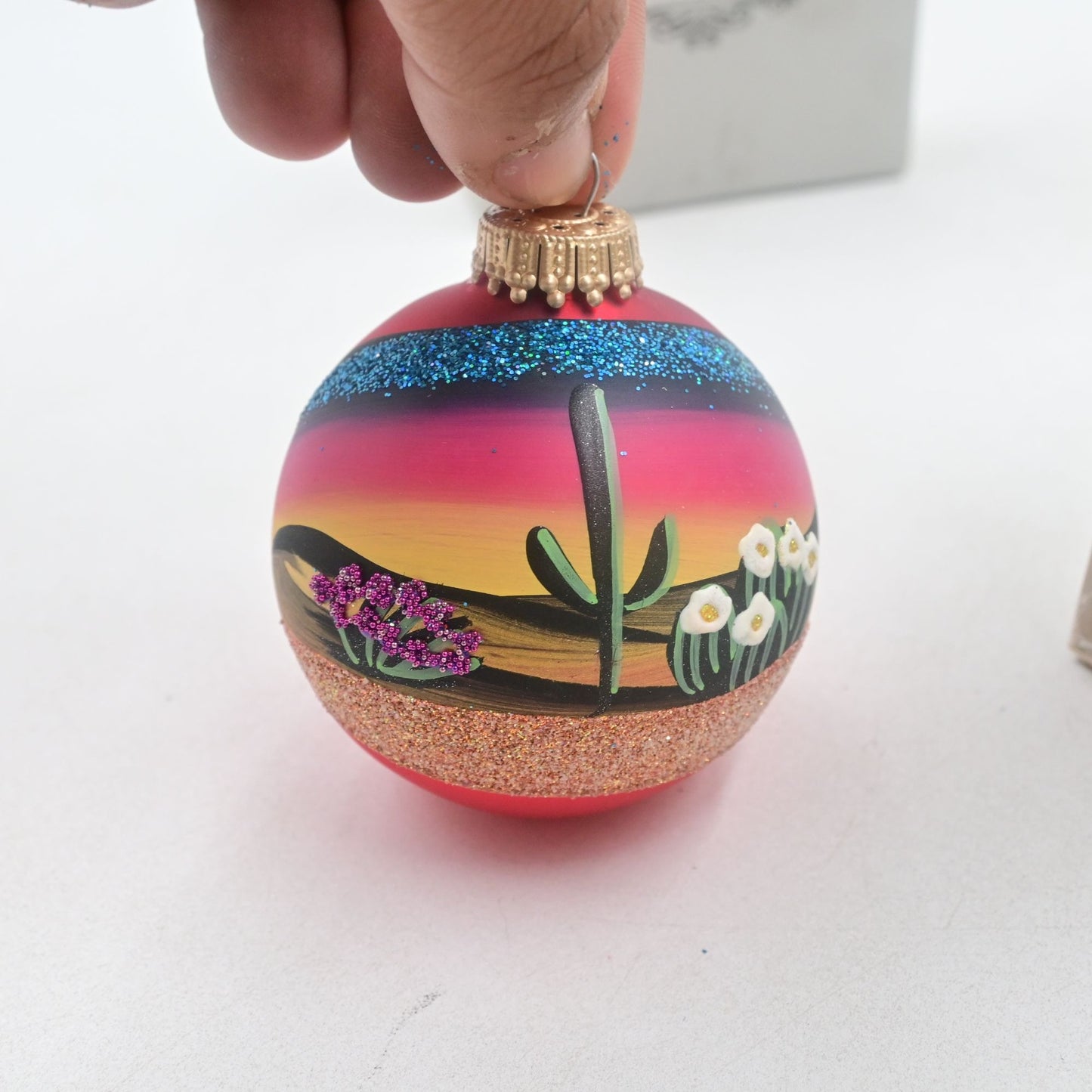 Southwest Ornaments Handpainted Brenda J Schodt Arizona Sunset