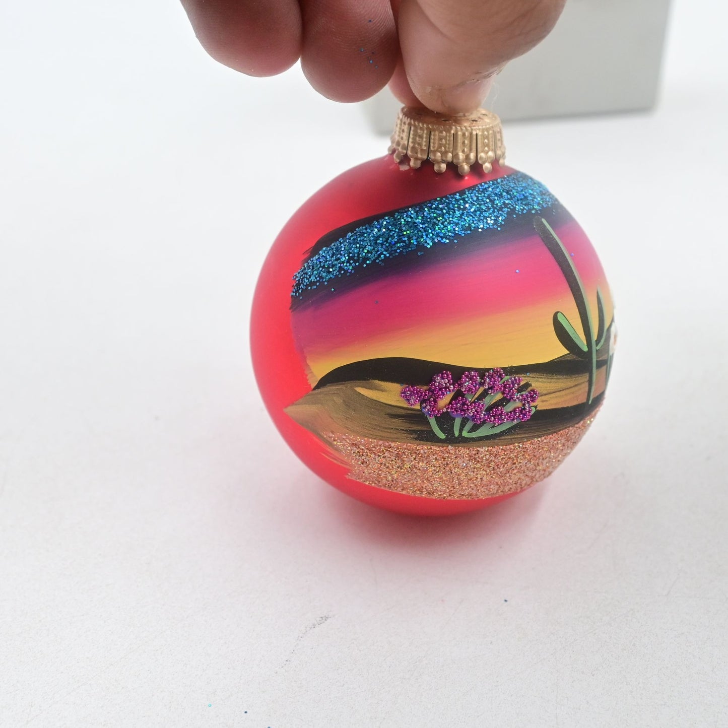 Southwest Ornaments Handpainted Brenda J Schodt Arizona Sunset
