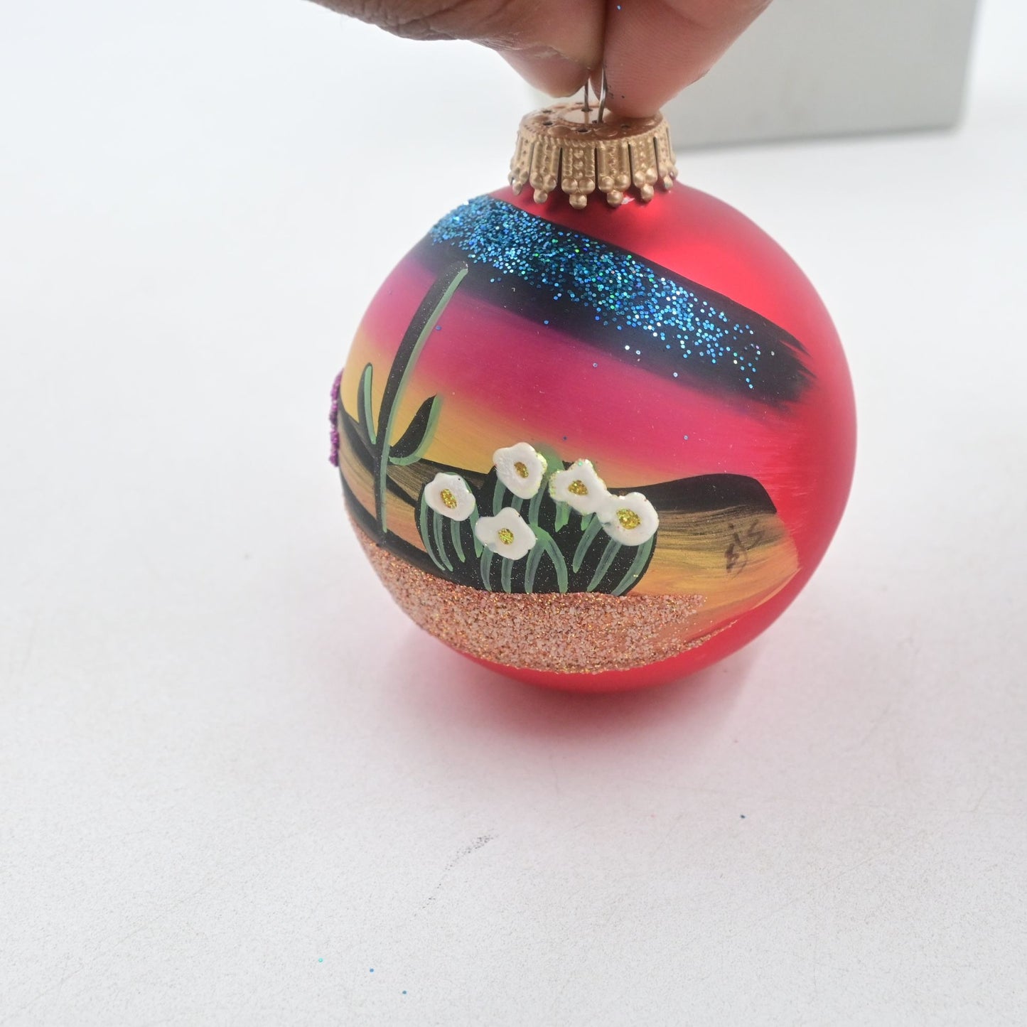 Southwest Ornaments Handpainted Brenda J Schodt Arizona Sunset