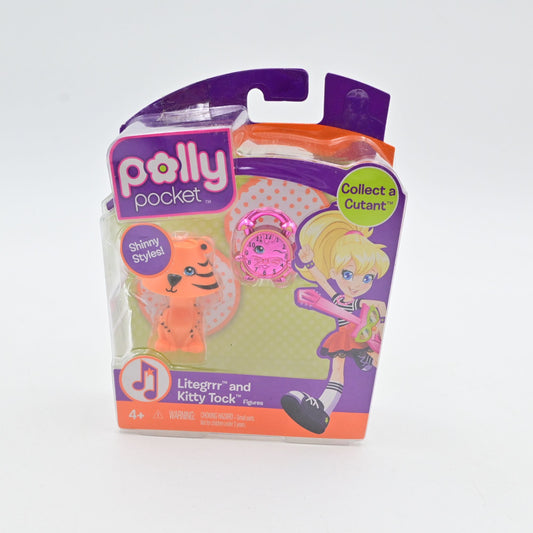 Polly Pocket Litegrrr And Kitty Tock Figure