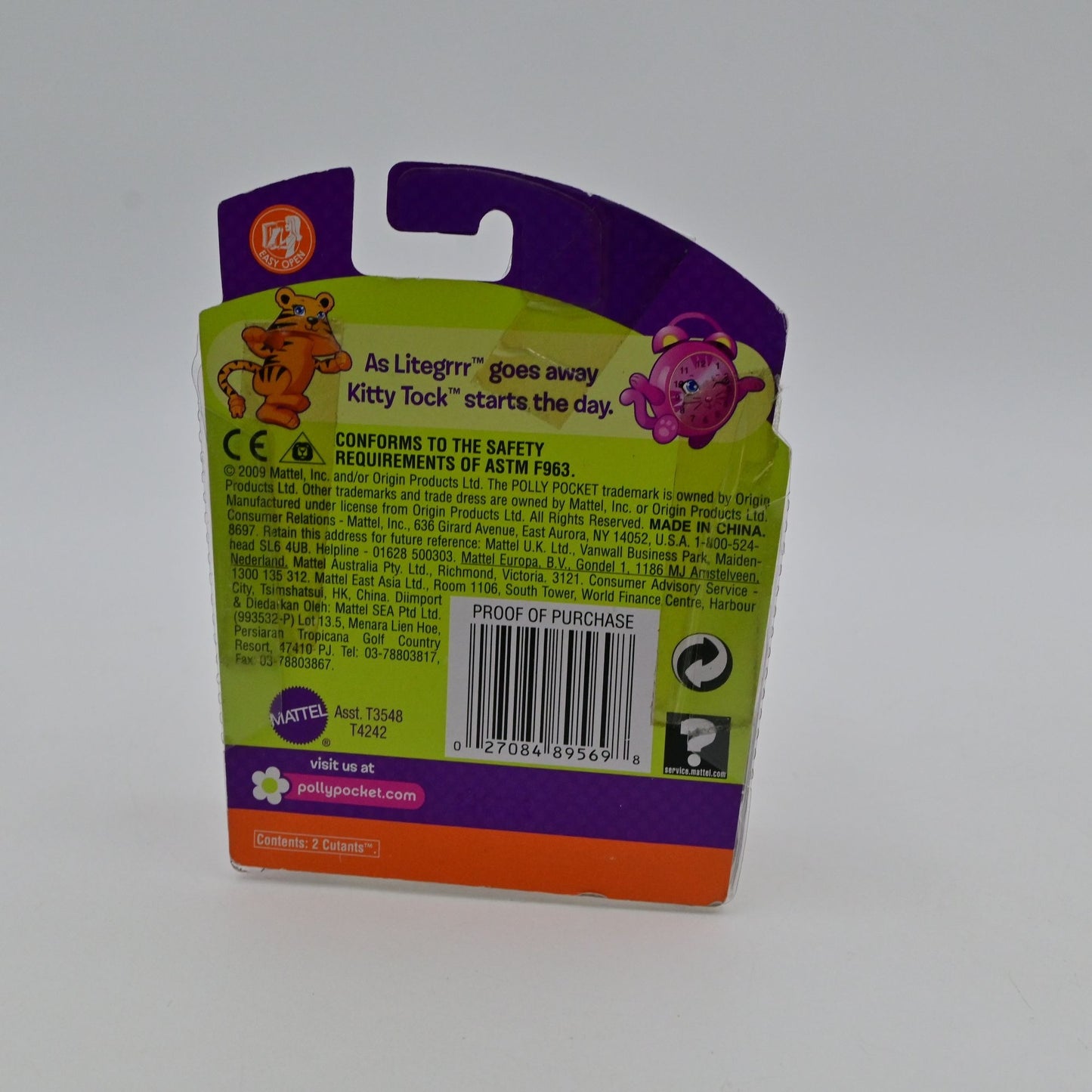 Polly Pocket Litegrrr And Kitty Tock Figure