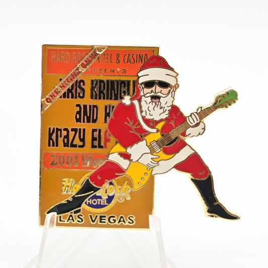 Hard Rock Cafe Las Vegas Hotel Holidays 2001 Rockin' Santa Pin