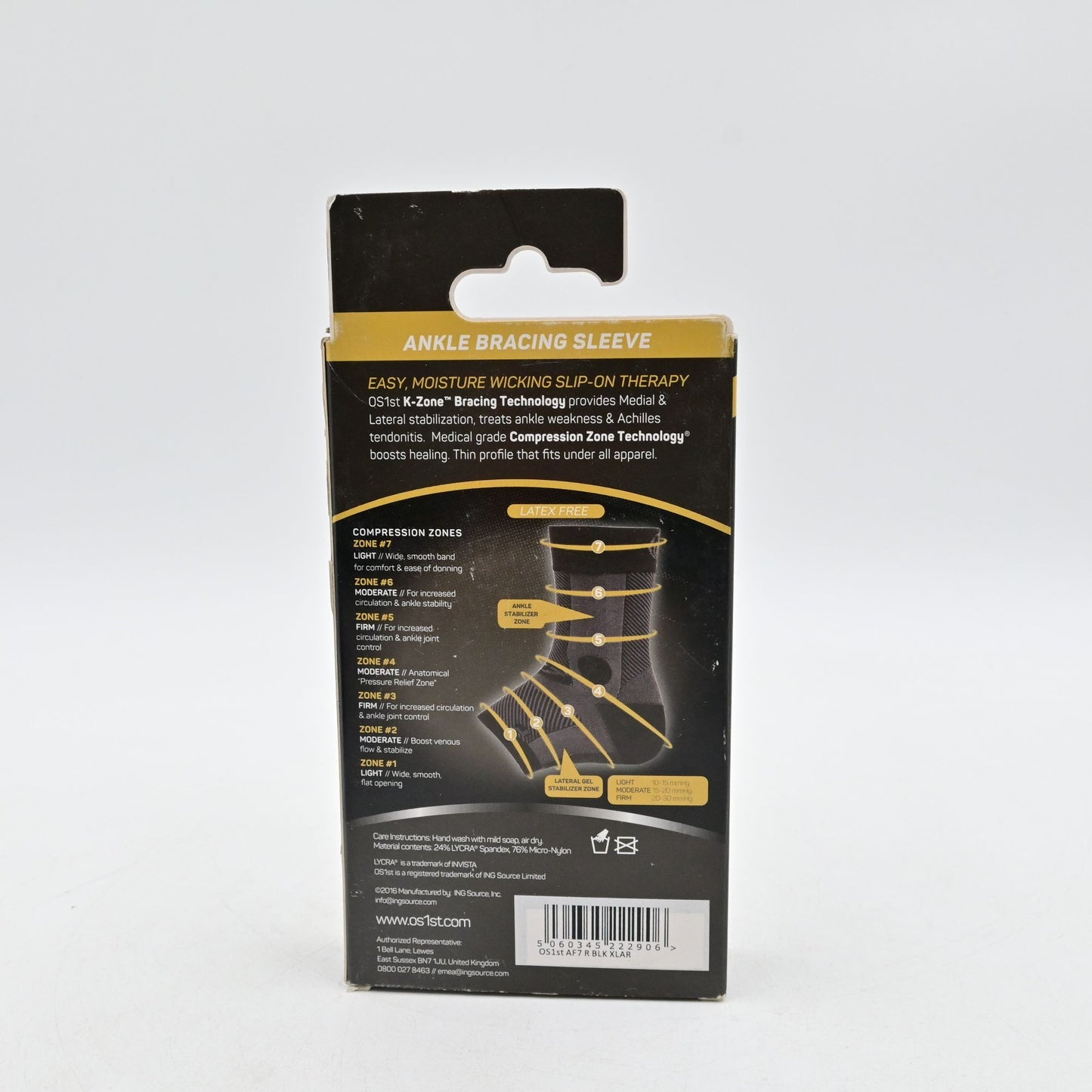 OS1st AF7 Ankle Bracing Sleeve Right Ankle Size XL Sealed