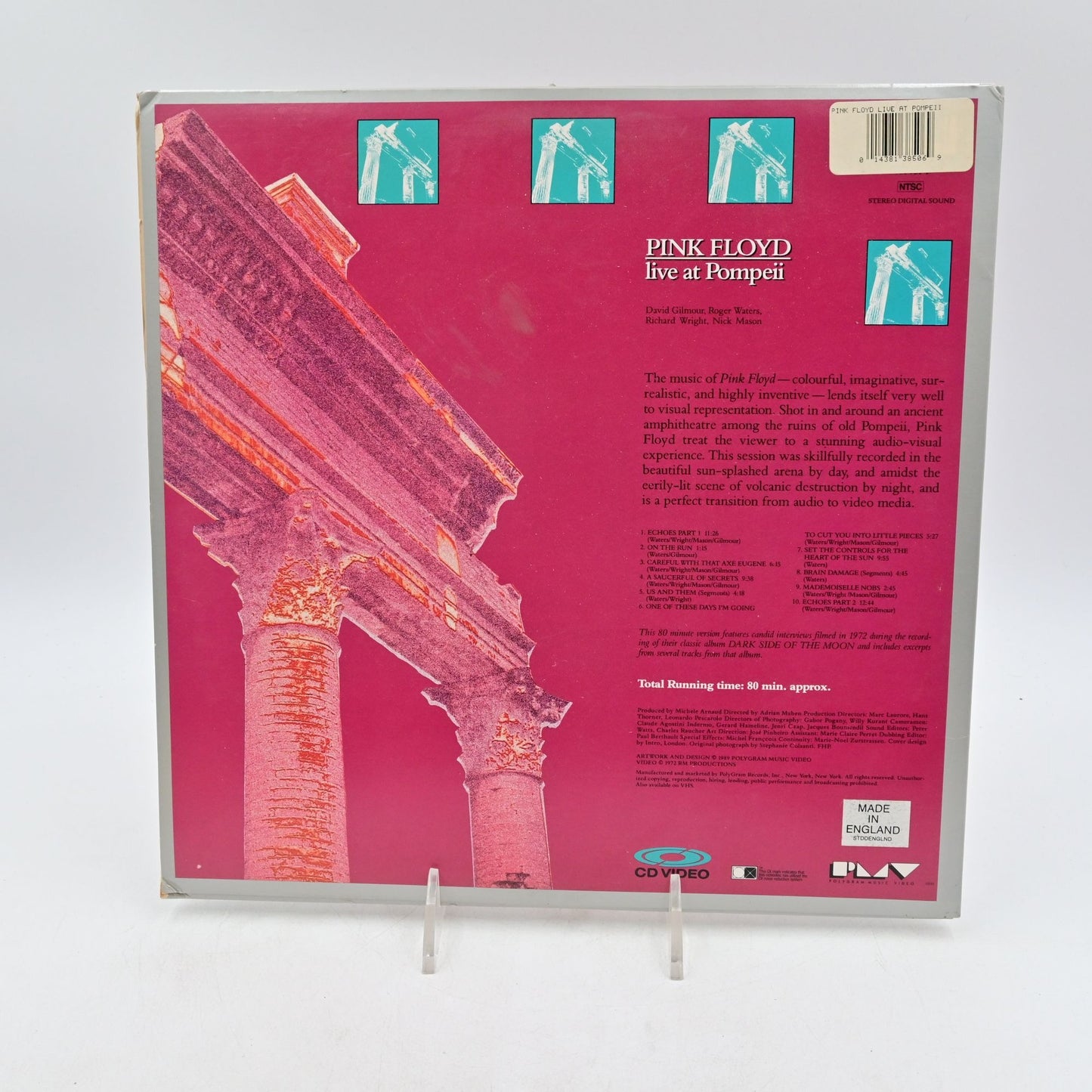 Pink Floyd Live At Pompeii Laserdisc Cd Video Polygram Music 1989