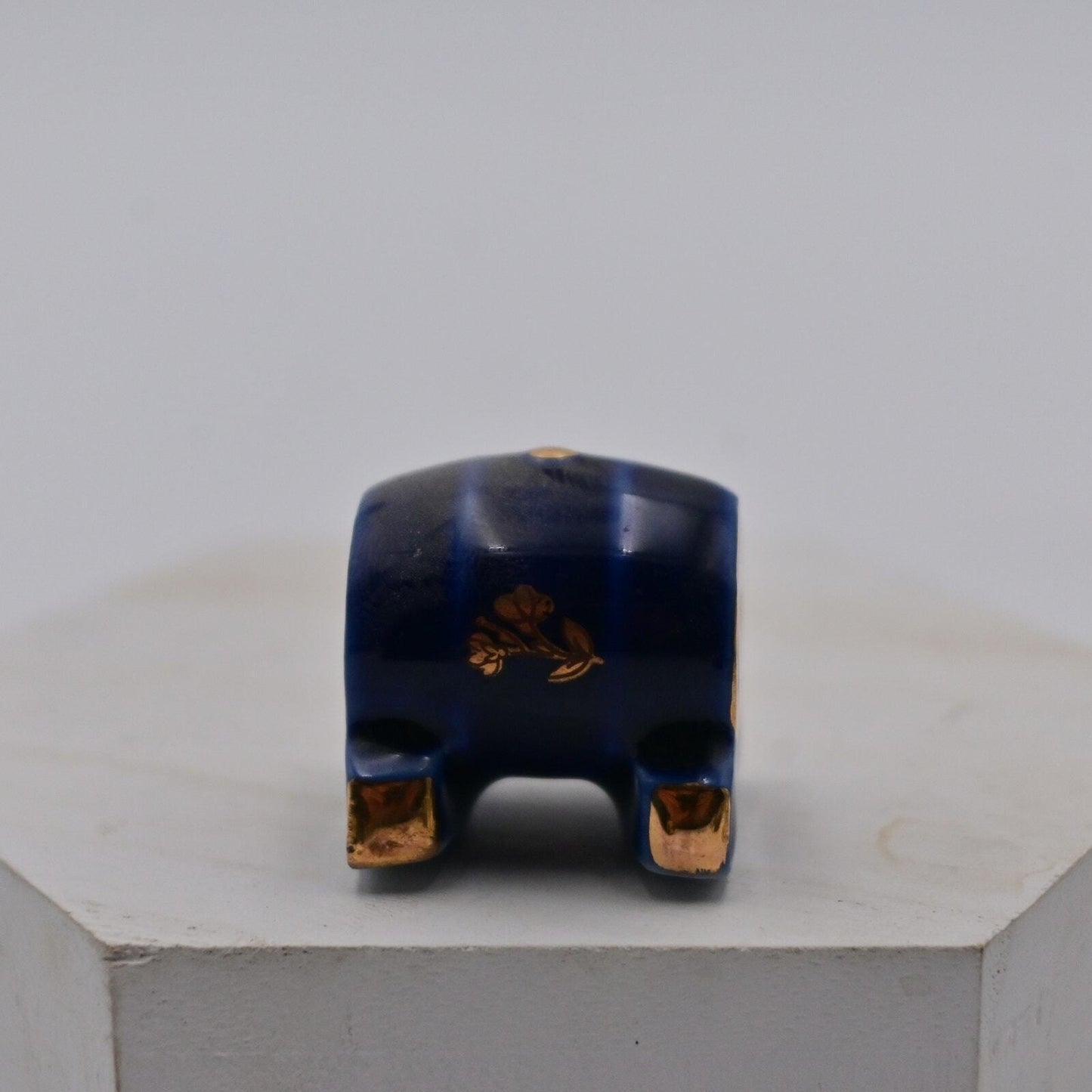 Vintage Limoges Cobalt Blue Beer Keg Miniature Figure