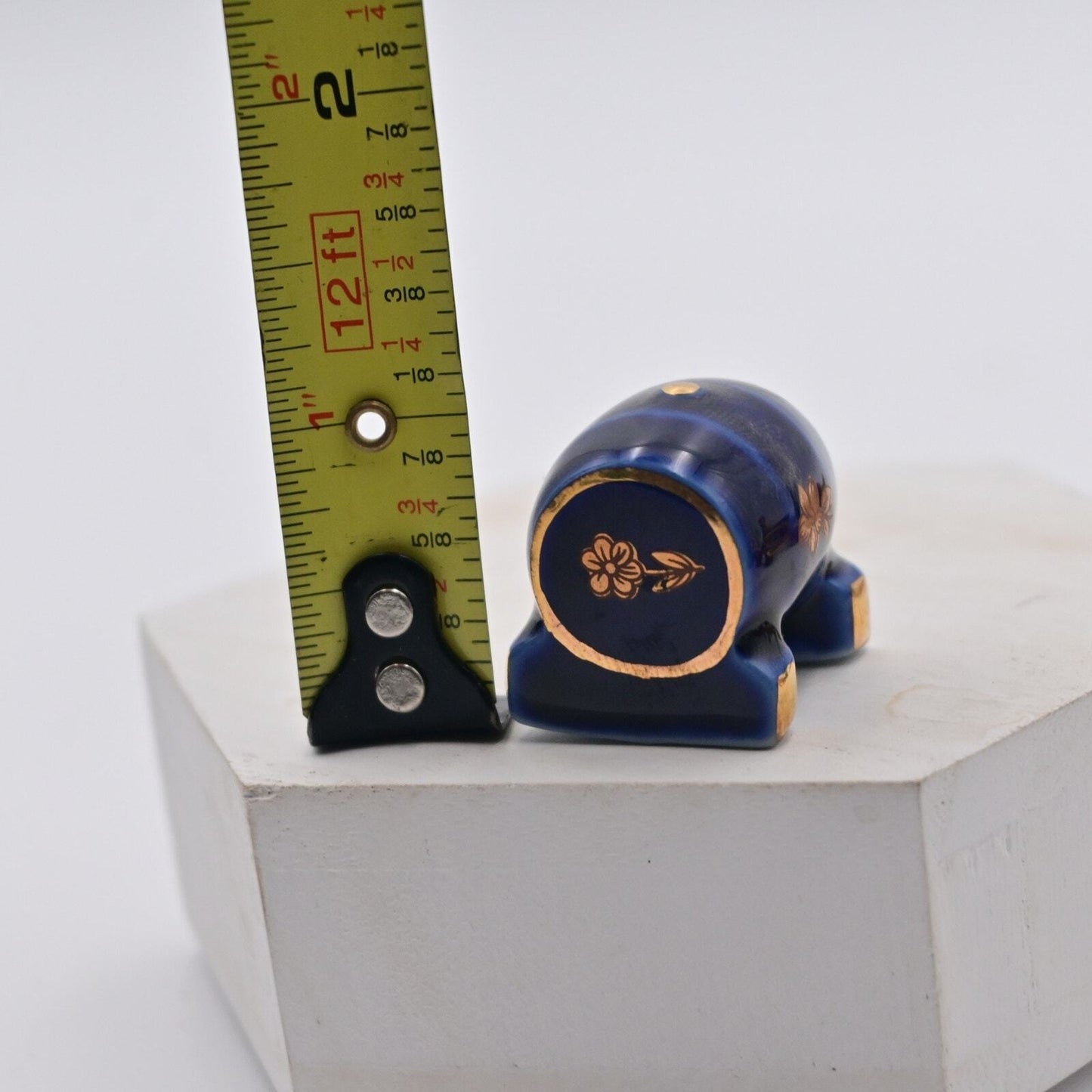 Vintage Limoges Cobalt Blue Beer Keg Miniature Figure