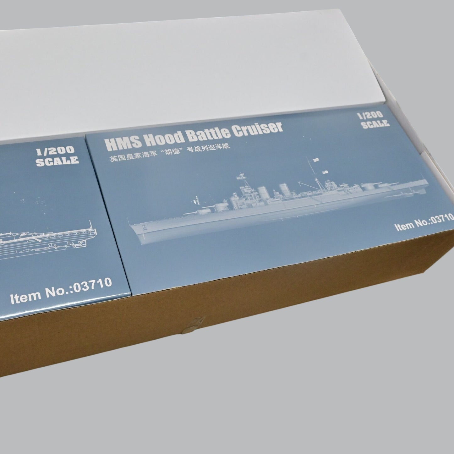 1/200 Trumpeter 03710 Plastic HMS Hood Battle Cruiser Warship Kit Boat Open Box