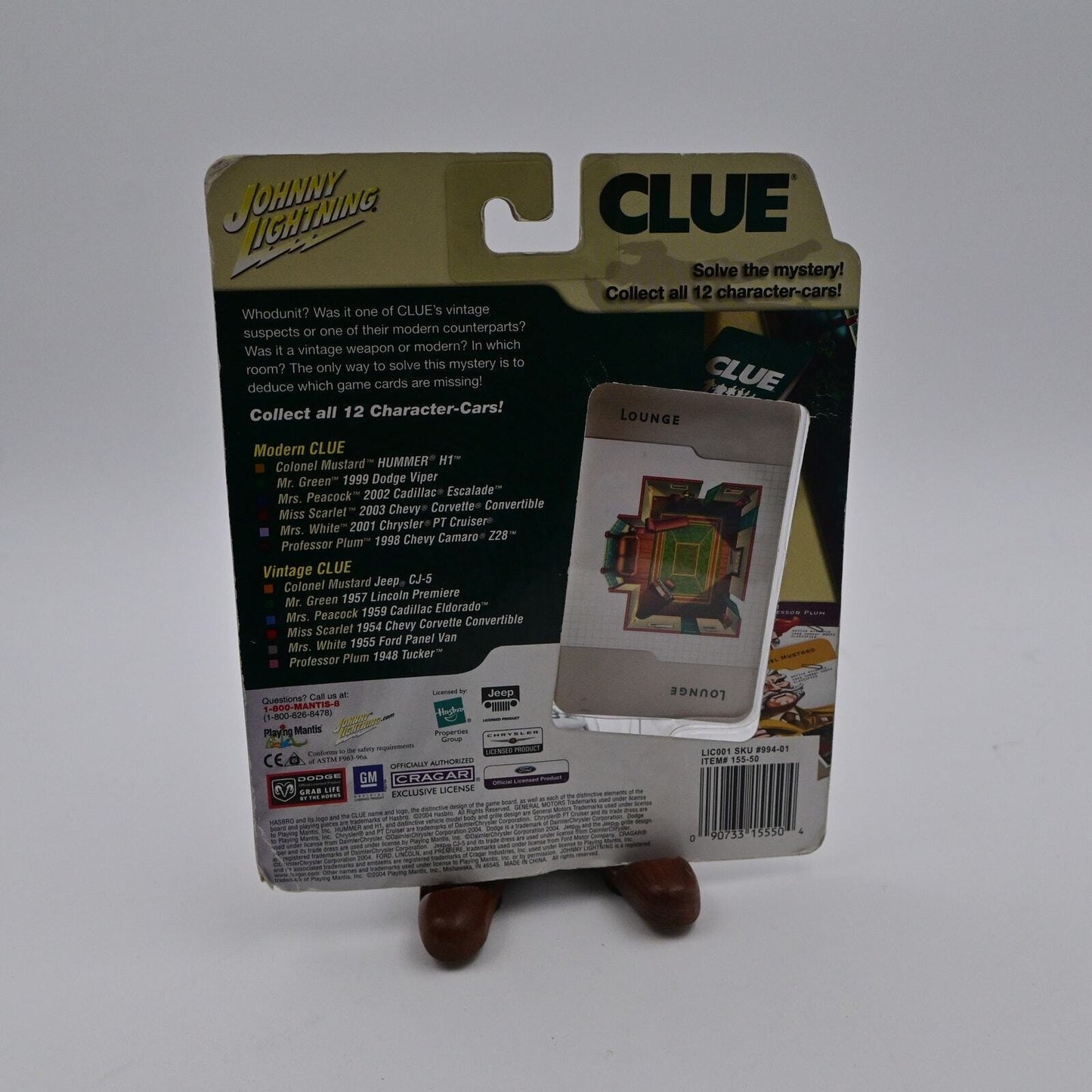 Johnny Lightning Clue Mrs. White Lounge 2001 Chrysler PT Cruiser - Vintage 2004