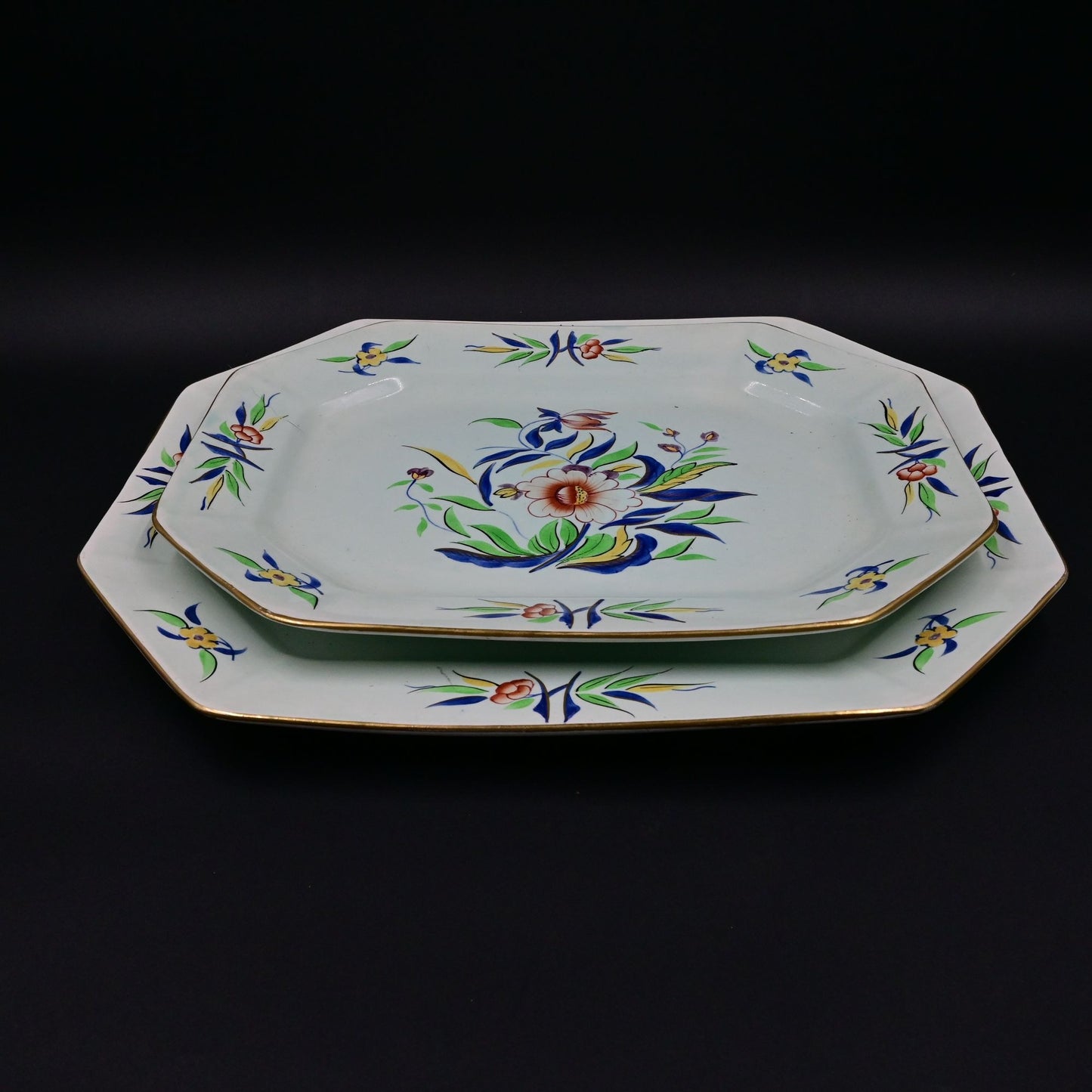 Adams & Sons England Calyx Ware Cambodia Large Serving Platter Set Of 2